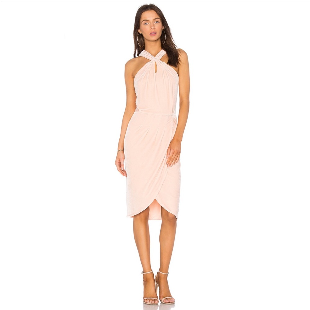 NWT CUPCAKES & CASHMERE / WALES VELVET MIDI HALTER DRESS - Picture 2 of 5